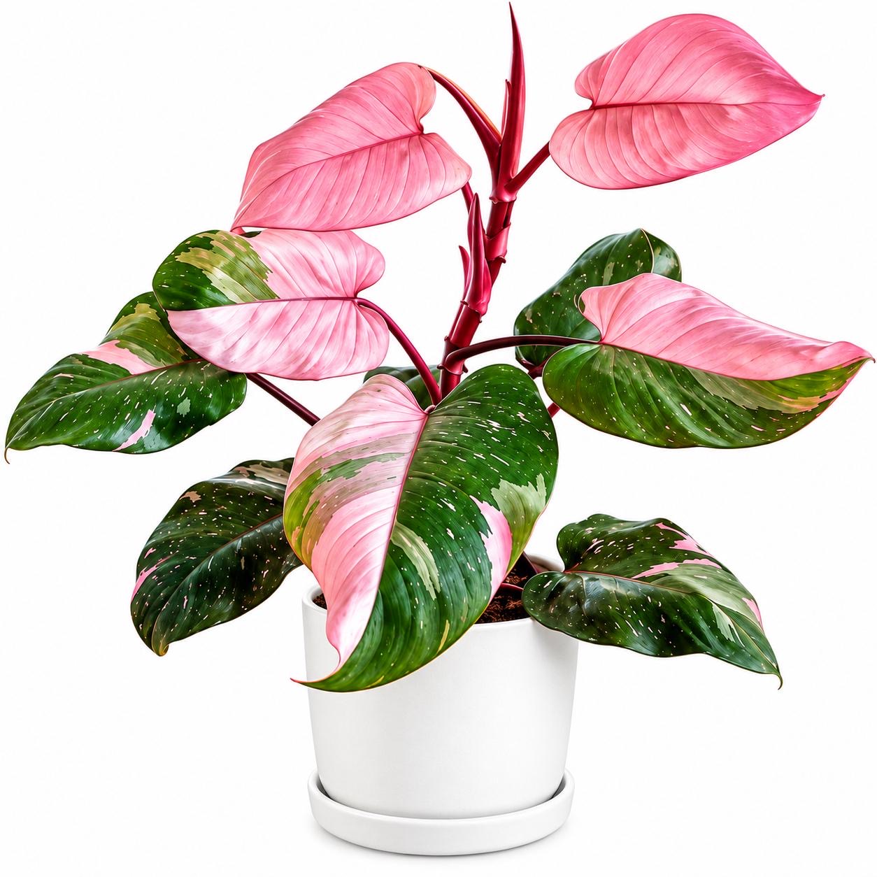 Philodendron Pink Princess Marble -(Healthy Live Plant in Jiffy Bag)